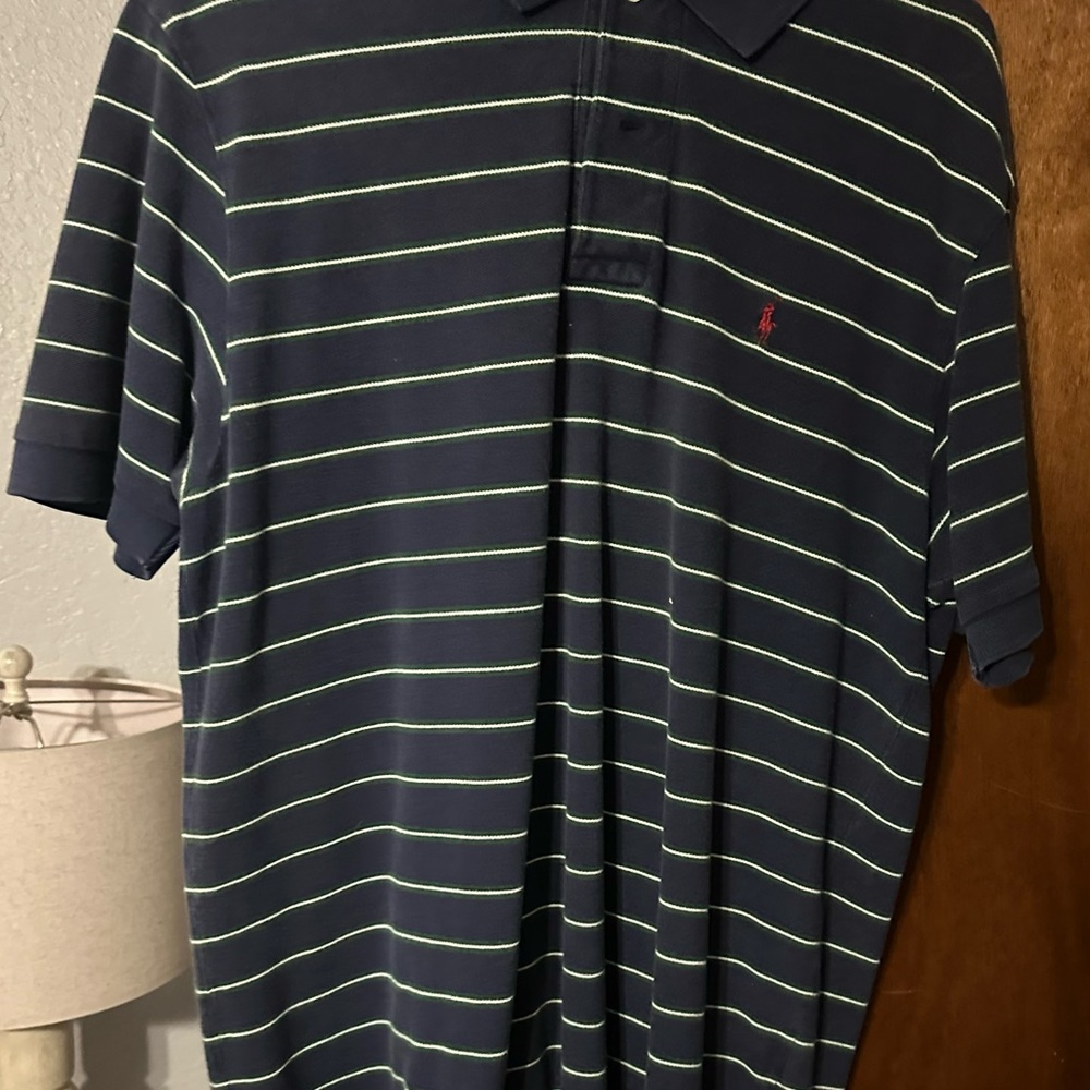Ralph Lauren Men's Polo with Navy and Green Stripes